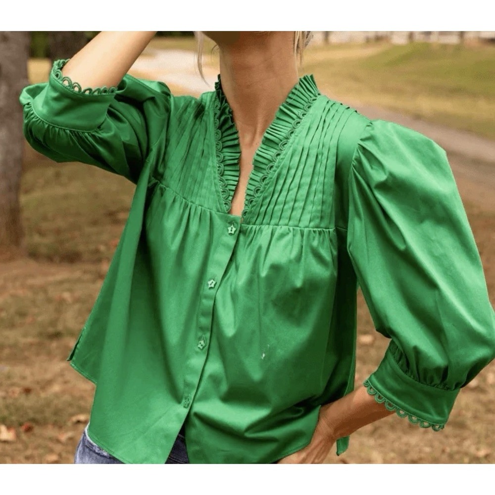 NWTโ Alden Adair - Blake Top emerald M
